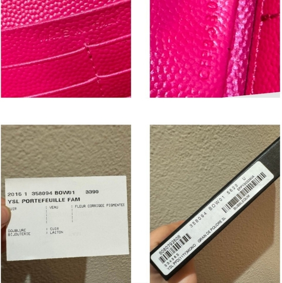 Saint Laurent YSL Monogram Zip Around Wallet with Chain Bubblegum - Picture 13 of 14